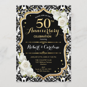 Invitation pour les 50 ans - Or Noir
