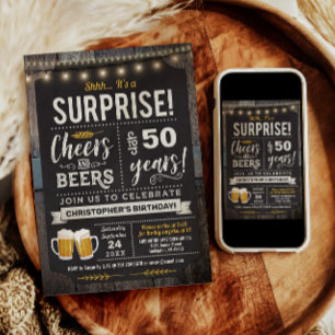 Invitation pour les 50 ans Surprise Cheers and Bee