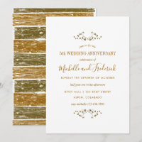 Invitation pour les 5 ans de mariage en bois