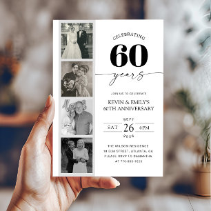 Invitation pour les 60 ans de mariage en bande de