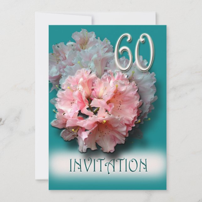Invitation pour les 60 ans de mariage rhododendron (Devant)