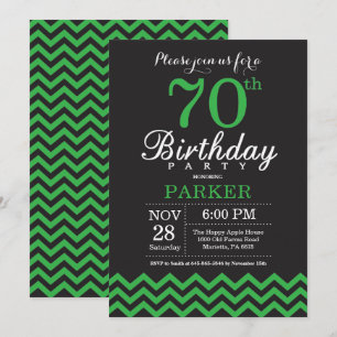 Invitation pour les 70 ans avec Chevron noir et ve