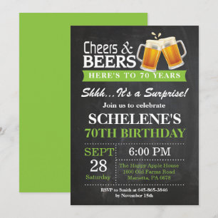 Invitation pour les 70 ans avec Surprise Cheers an
