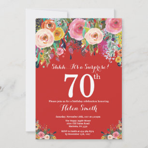 Invitation pour les 70 ans avec surprise florale r