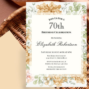 Invitation pour les 70 ans dans des couleurs d'aut
