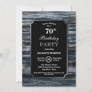 Invitation pour les 70 ans en bois de fête