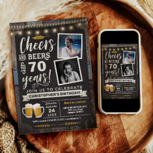Invitation pour les 70 ans Photo Cheers and Beers