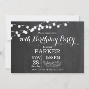 Invitation pour les 70 ans sur tableau noir