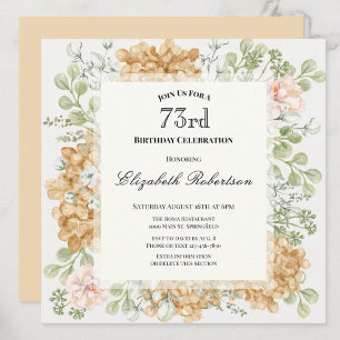 Invitation pour les 73 ans dans des couleurs d'aut