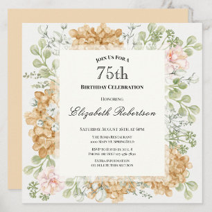 Invitation pour les 75 ans dans des couleurs d'aut