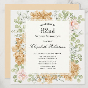 Invitation pour les 82 ans dans des couleurs d'aut