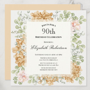 Invitation pour les 90 ans dans des couleurs d'aut