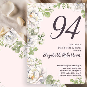 Invitation pour les 94 ans avec des pivoines flora