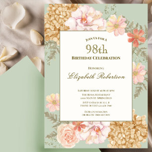 Invitation pour les 98 ans - Couleurs d'Automne Fl