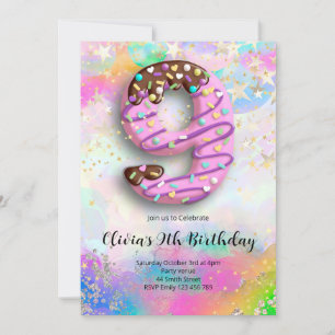 Invitation pour les 9 ans des filles
