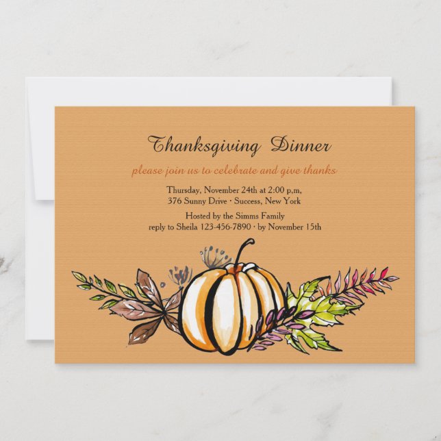 Invitation pour les célébrations d'automne (Devant)