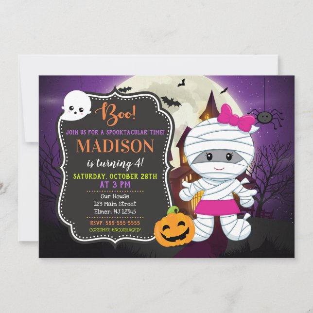 Invitation pour les enfants d'Halloween / Maman (Devant)