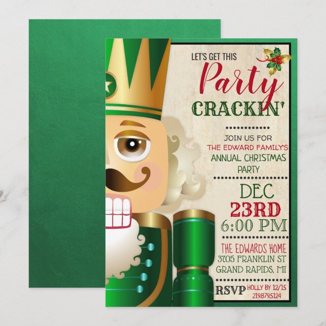 Invitation pour les fêtes de Noël de Casse-Noisett (Devant / Derrière)