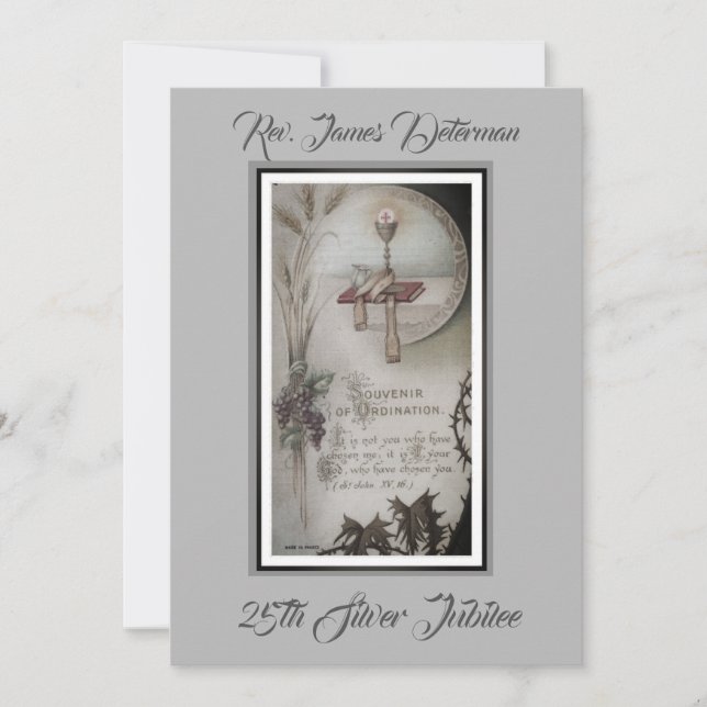 Invitation pour les noces de silver du prêtre avec (Devant)