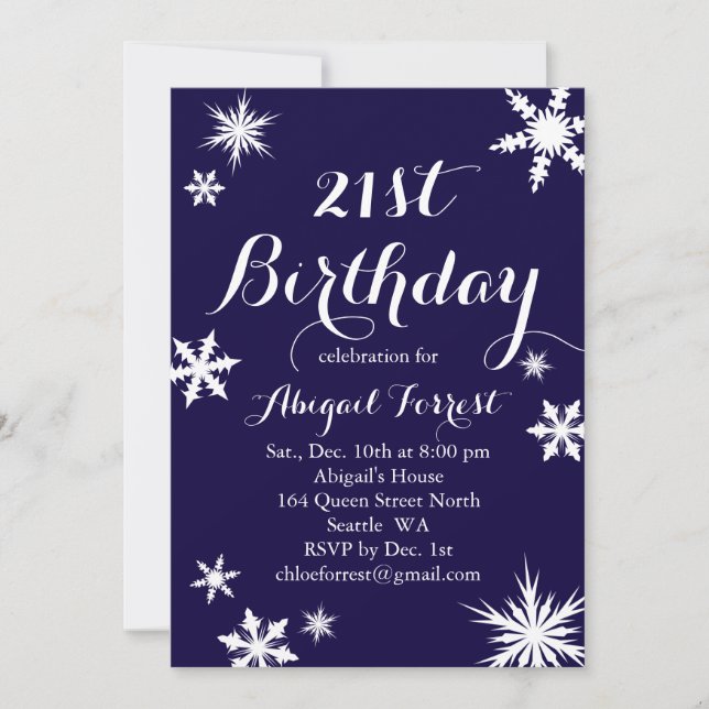 Invitation pour l'hiver 21e anniversaire de la Mar (Devant)