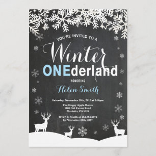 Invitation pour l'hiver Onederland Boy 1er Birthda