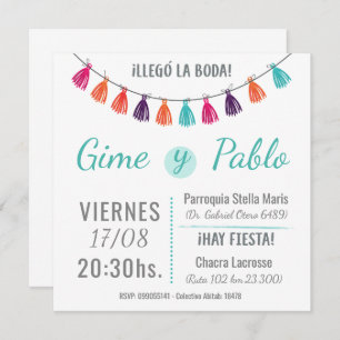 Invitation pour mariage amusant et avec couleur