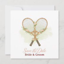 Invitation pour mariage Tennis Sauvegarder la date
