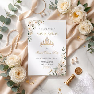 Invitation pour Quinceañera avec Diadème Doré