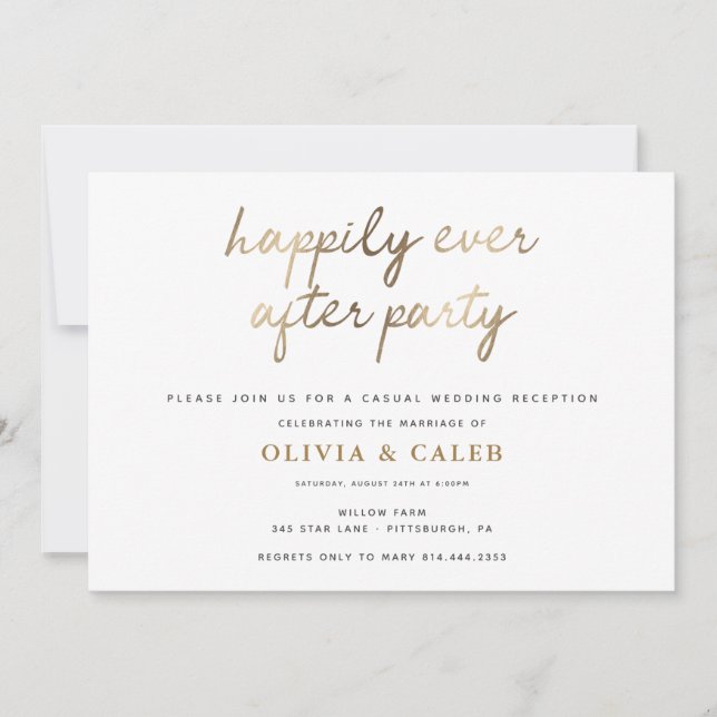 Invitation pour réception de mariage et fin heureu (Devant)