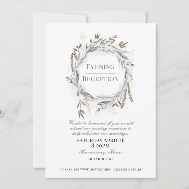 Invitation pour réception du soir pour mariage, Du (Devant)