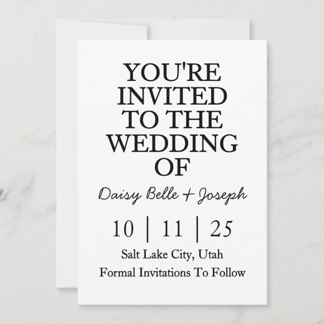 Invitation pour réserver la date (Devant)