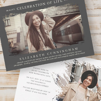 Invitation Pour sa célébration de la vie Photo simple moderne
