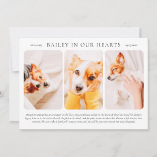 Invitation Pour son petit nom dans nos cœurs Photo simple mod