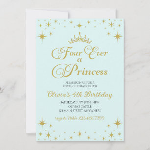 Invitation Pour toujours une princesse royale 4e anniversaire