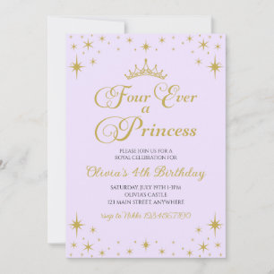 Invitation Pour toujours une princesse royale 4e anniversaire