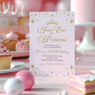 Invitation Pour toujours une princesse royale 4e anniversaire