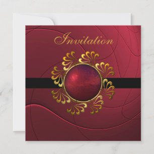 Invitation pour toutes occasions imprimé riche rou
