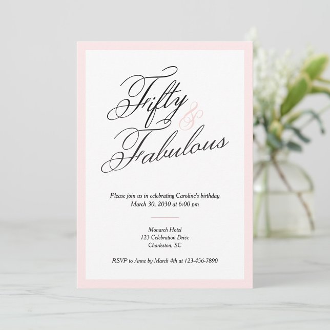 Invitation pour un 50e anniversaire Script 50 & Fa (Créateur téléchargé)