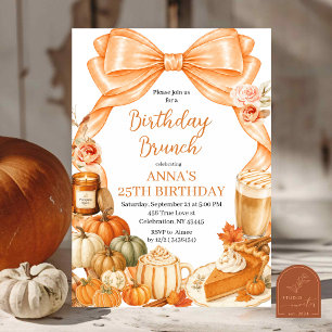 Invitation pour un anniversaire brunch avec un nœu