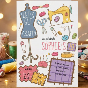 Invitation pour un anniversaire d'art et de bricol