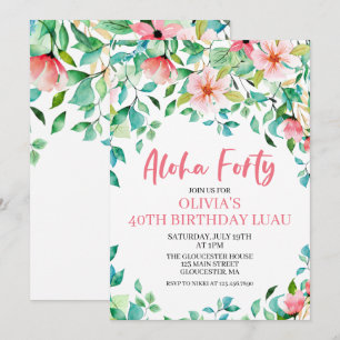 Invitation pour un anniversaire luau tropical Aloh