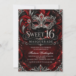 Invitation pour un Bal Masqué Sweet 16