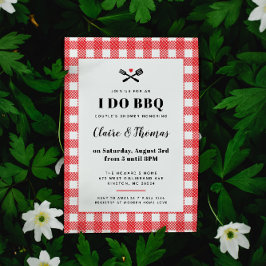 Invitation pour un BBQ de mariage au motif carreau