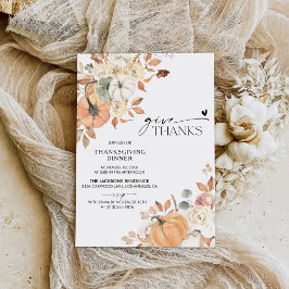 Invitation pour un dîner de Thanksgiving à la citr