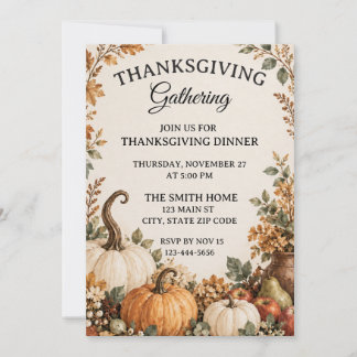 Invitation pour un dîner de Thanksgiving à la ferm