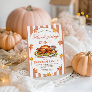 Invitation pour un dîner de Thanksgiving avec dind