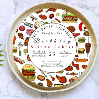 invitation pour un enregistrement de BBQ ensemble