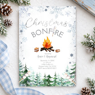 Invitation pour un feu de joie de Noël aux flocons
