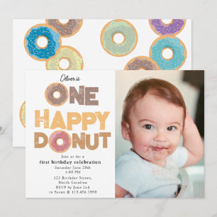 Invitation pour un Happy Donut pour un 1er Anniver