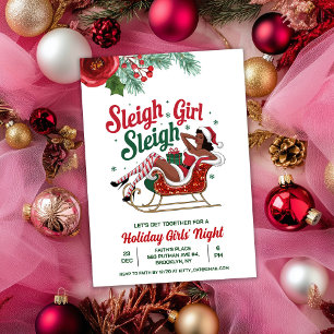 Invitation pour un Noël de fille en traîneau